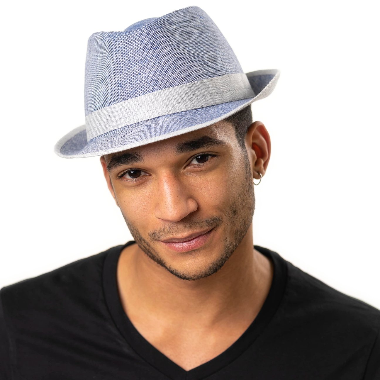 Chapeau Fedora En Lin Italien – Style Porkpie Avec Ruban Gros Grain – Élégance Décontractée Pour L’été