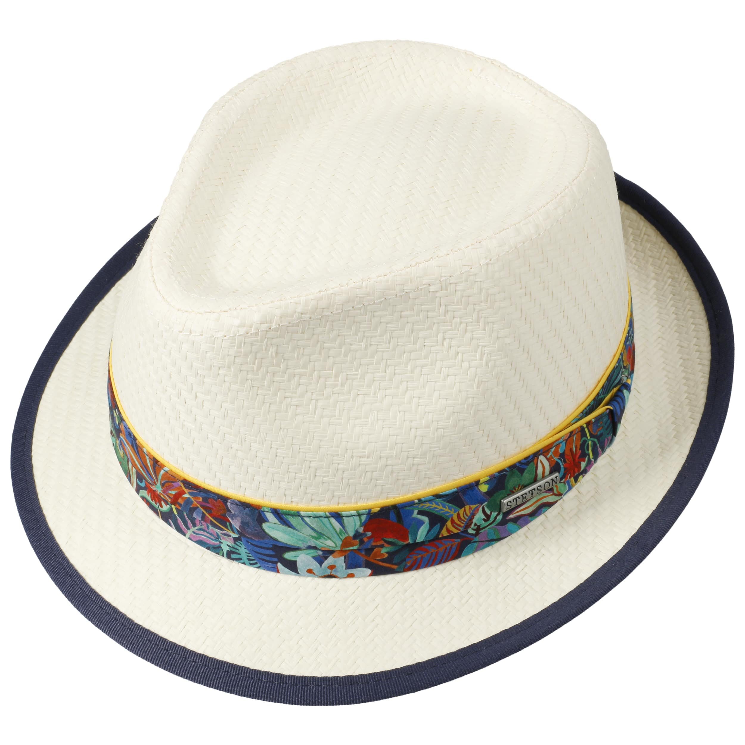 Chapeau Trilby Stetson Chapeau Paille Stetson Terlaco Trilby - Protection UV 40 - Unisexe - Printemps Été - Raphia Léger Protection UV 40 Chapeau