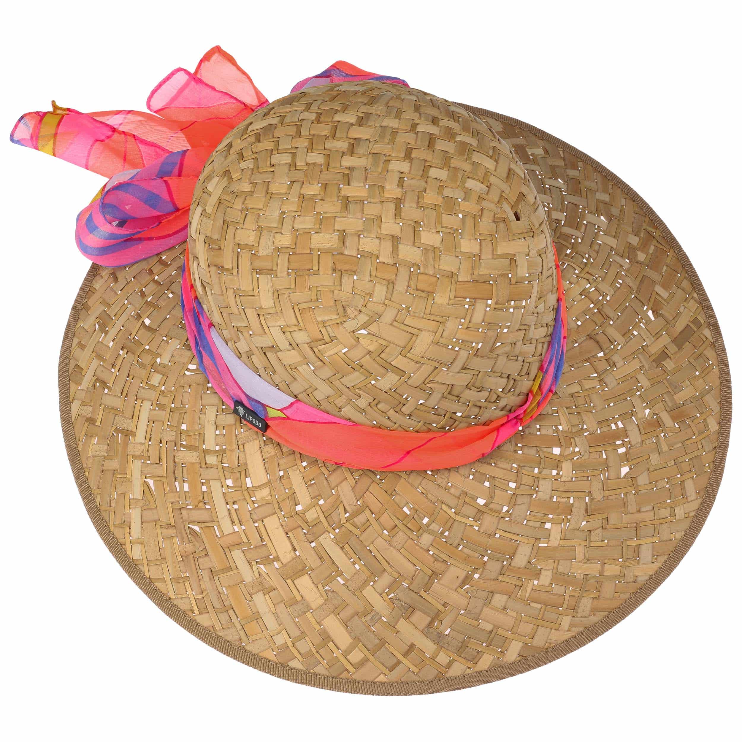 Chapeau En Paille Made In Italy - Ruban Gros Grain, Bord 4.8 Cm, Taille Unique