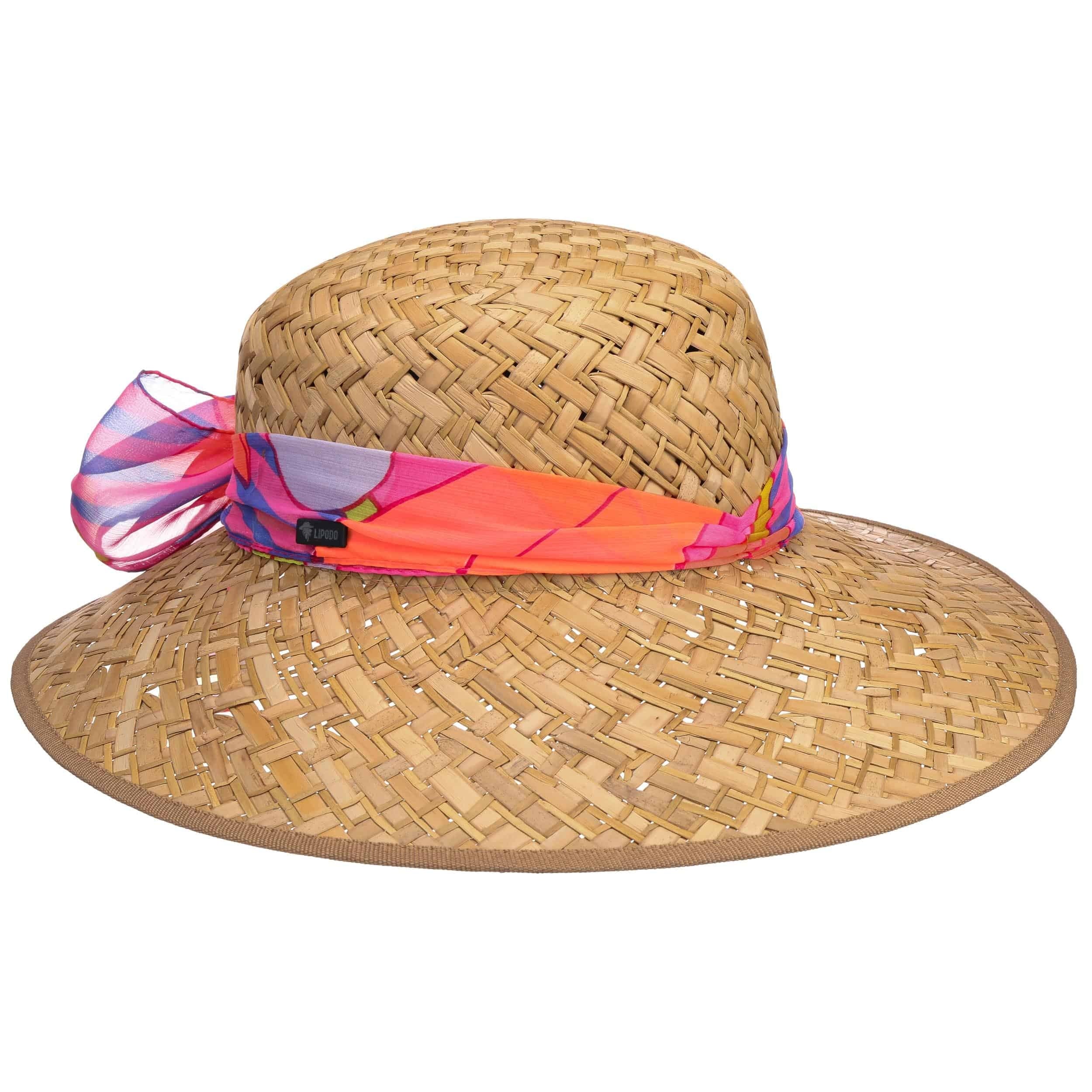 Lipodo Chapeau En Paille Airy Trilby Femme Homme - Made In Italy, Style Été Avec Ruban Gros Grain