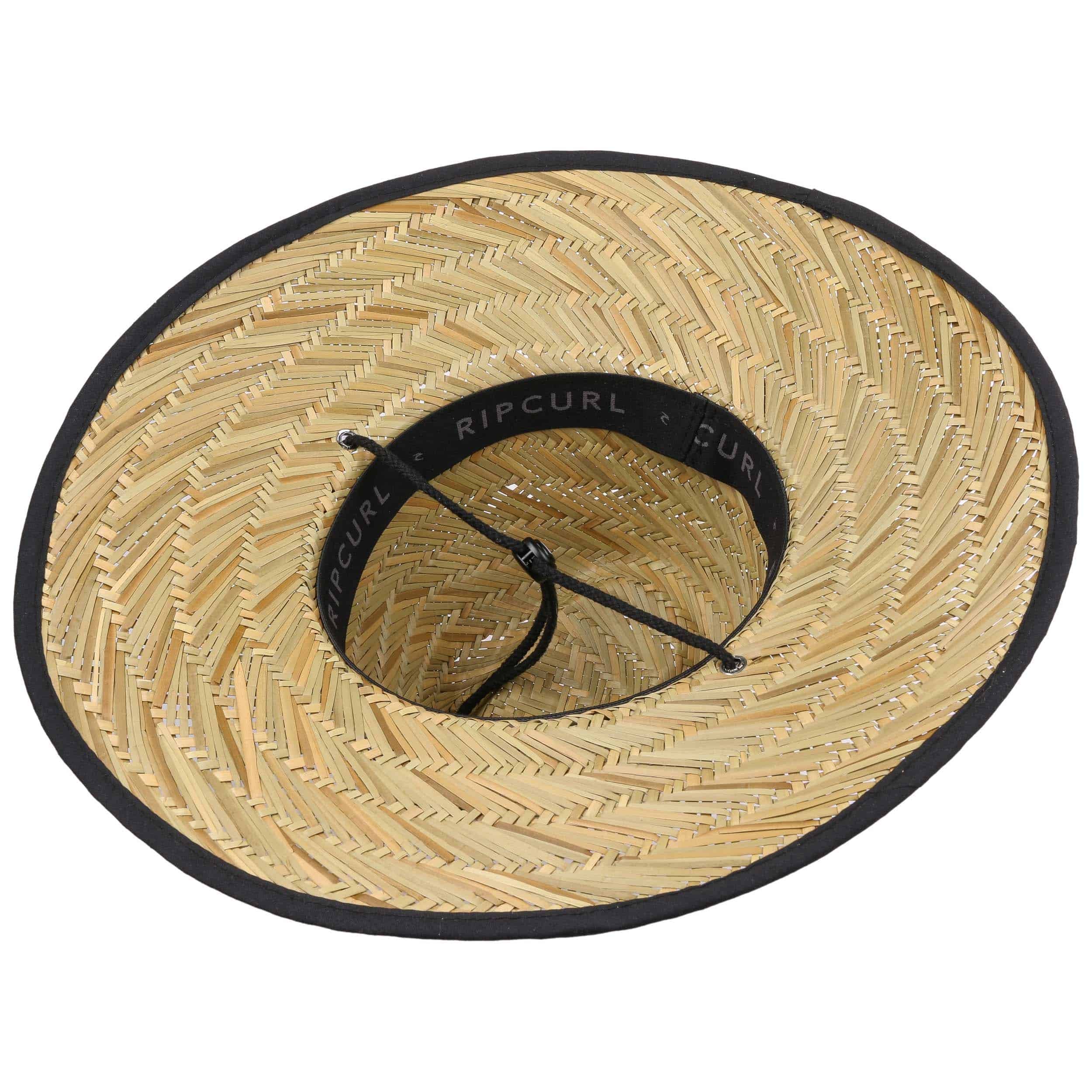 Rip Curl Chapeau En Paille Lifeguard Logo Patch - Chapeau D'Été Stylé Avec Jugulaire Réglable