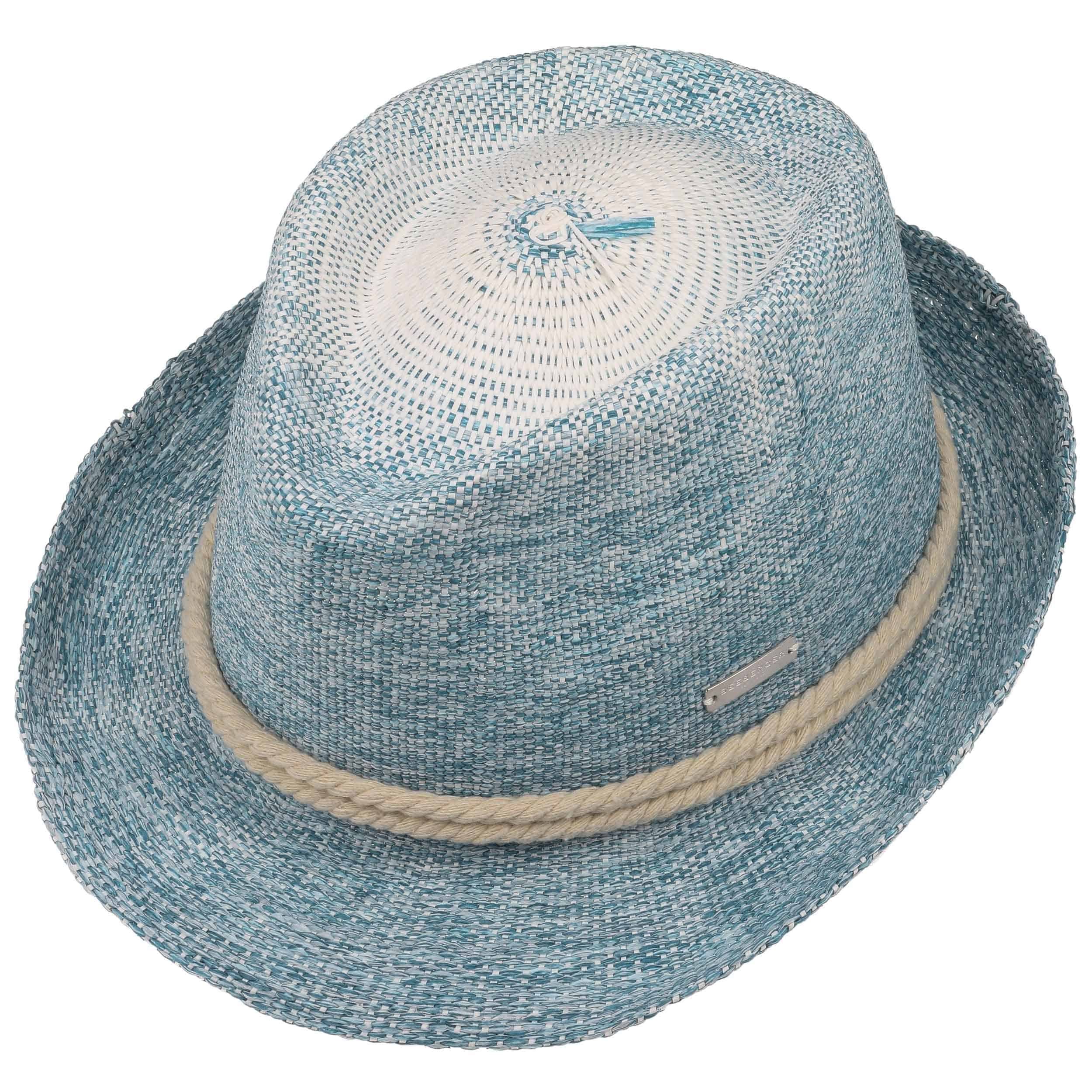 Chapeau En Paille Karla Twotone Femme - Fabriqué En Italie, Protection UV 50+, Large Bord, Style Traveller été
