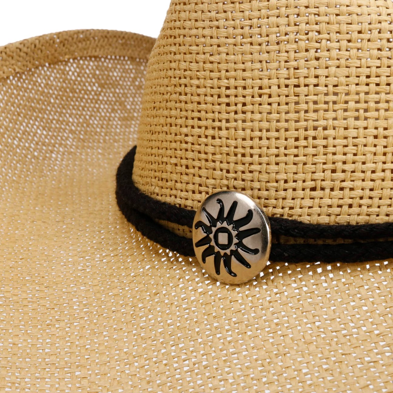 Chapeau En Paille Western Fedora Stetson Pour Homme - Bandeau En Cuir, Style Cowboy, été Et Printemps