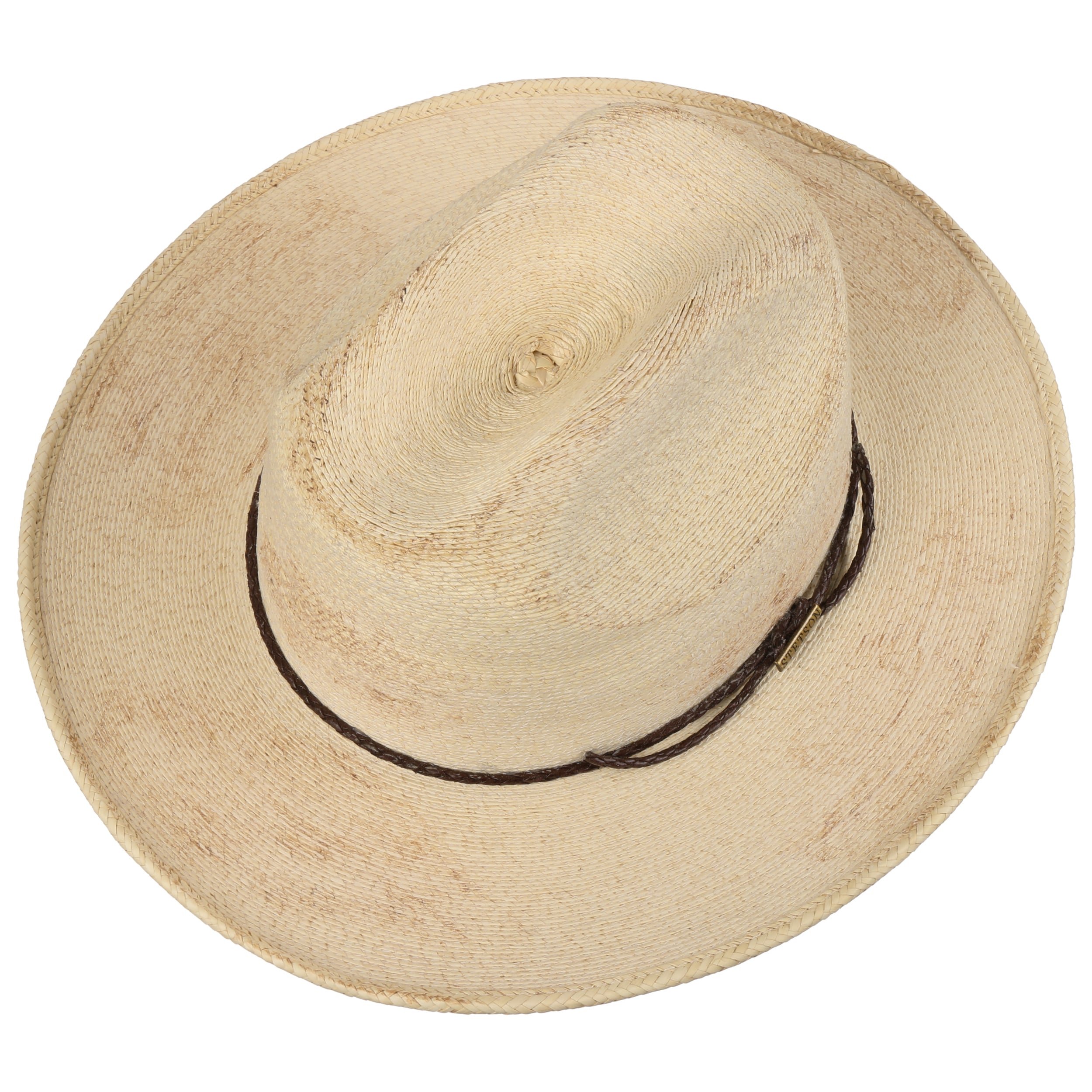 Chapeau Fedora Western Stetson En Paille - Bandeau Cuir, Style Cowboy été, Pour Homme
