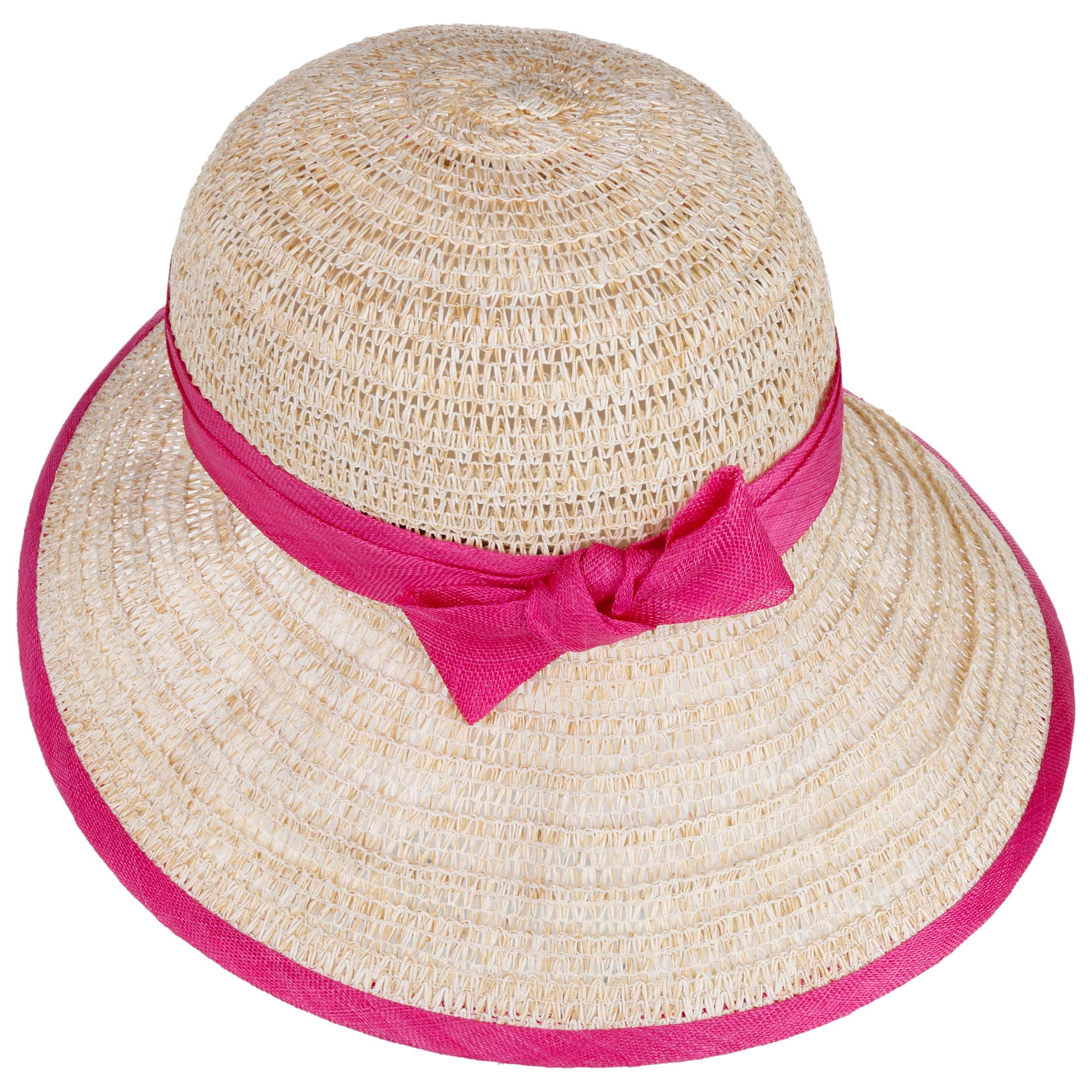 Chapeau De Paille Fleuri Femme - Noeud Dentelle, Idéal Pour Mariage Ou Fête