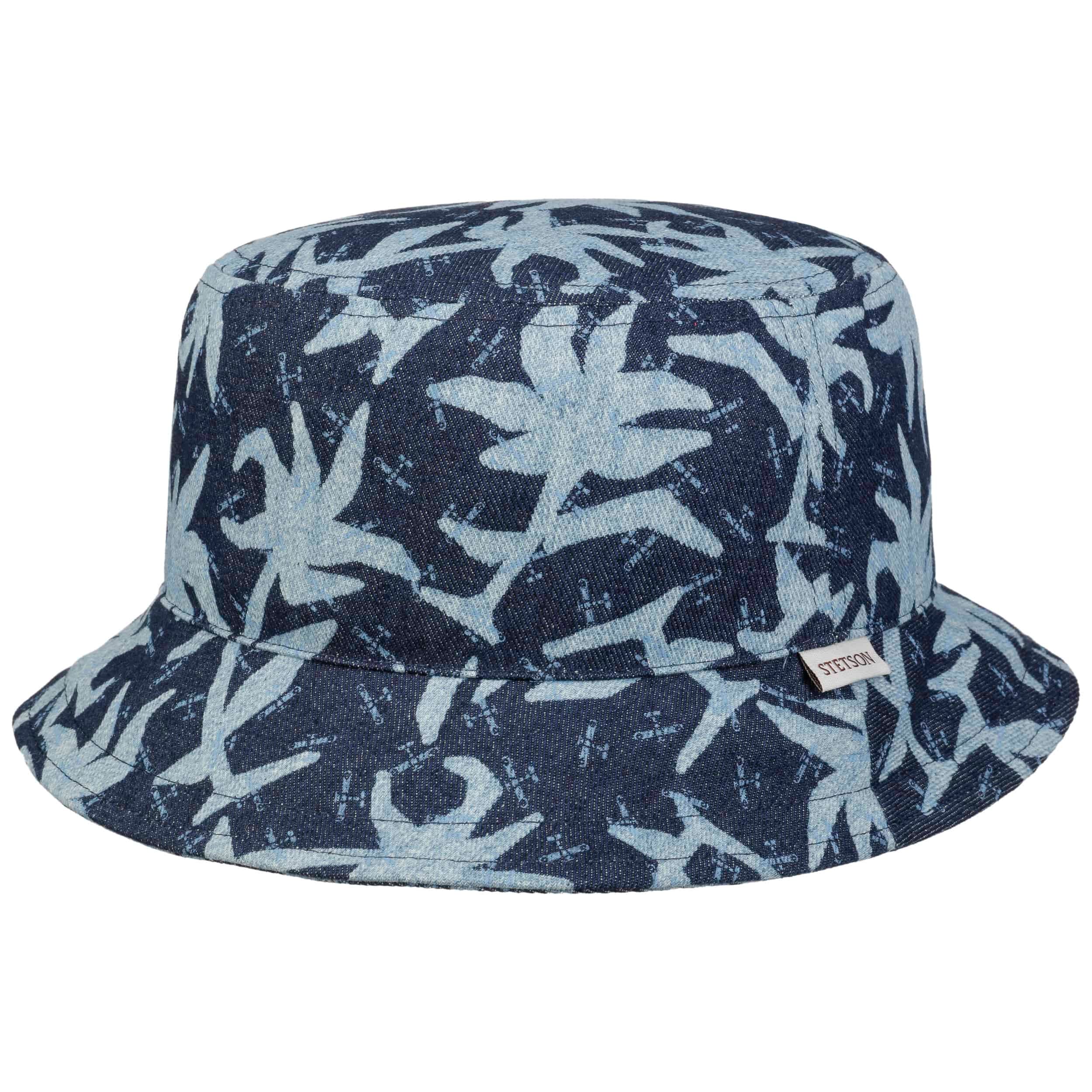 Chapeau Bucket Stetson Belleview - Coton 100%, Protection UV 40 - Fabriqué En UE - Unisexe été/printemps