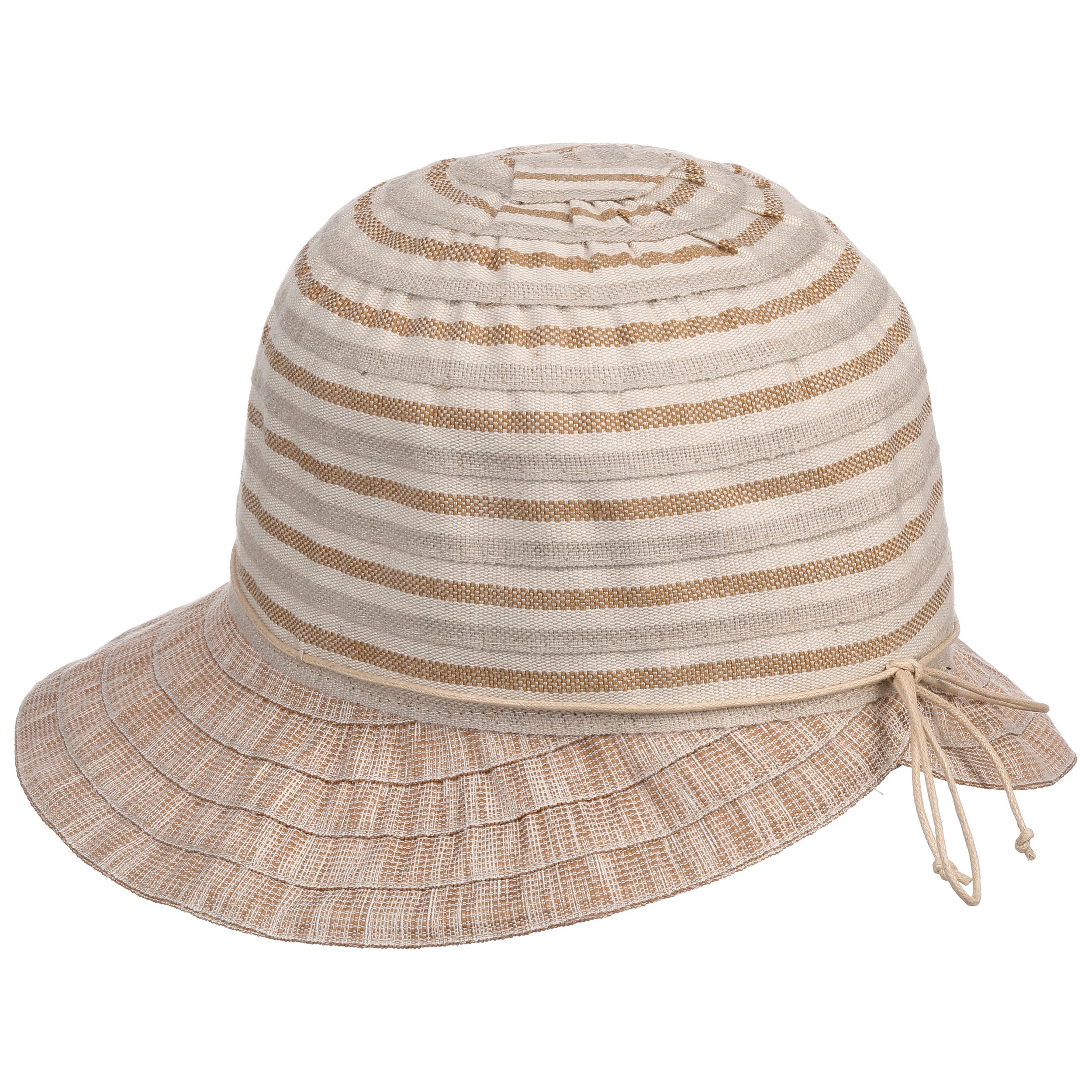 Chapeau De Soleil Seeberger Pour Femme - Tissu Broderie Anglaise, Bord Retroussé | Taille Unique (54-58cm)