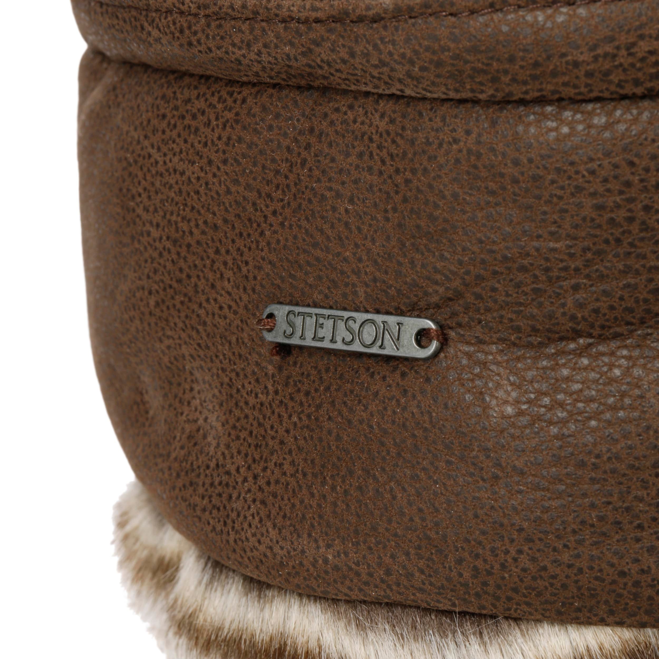Stetson Cappello Aviatore In Pelle Bovino | Autunno Inverno | Caldo Bomber Con Paraorecchie E Fodera In Pelliccia Sintetica