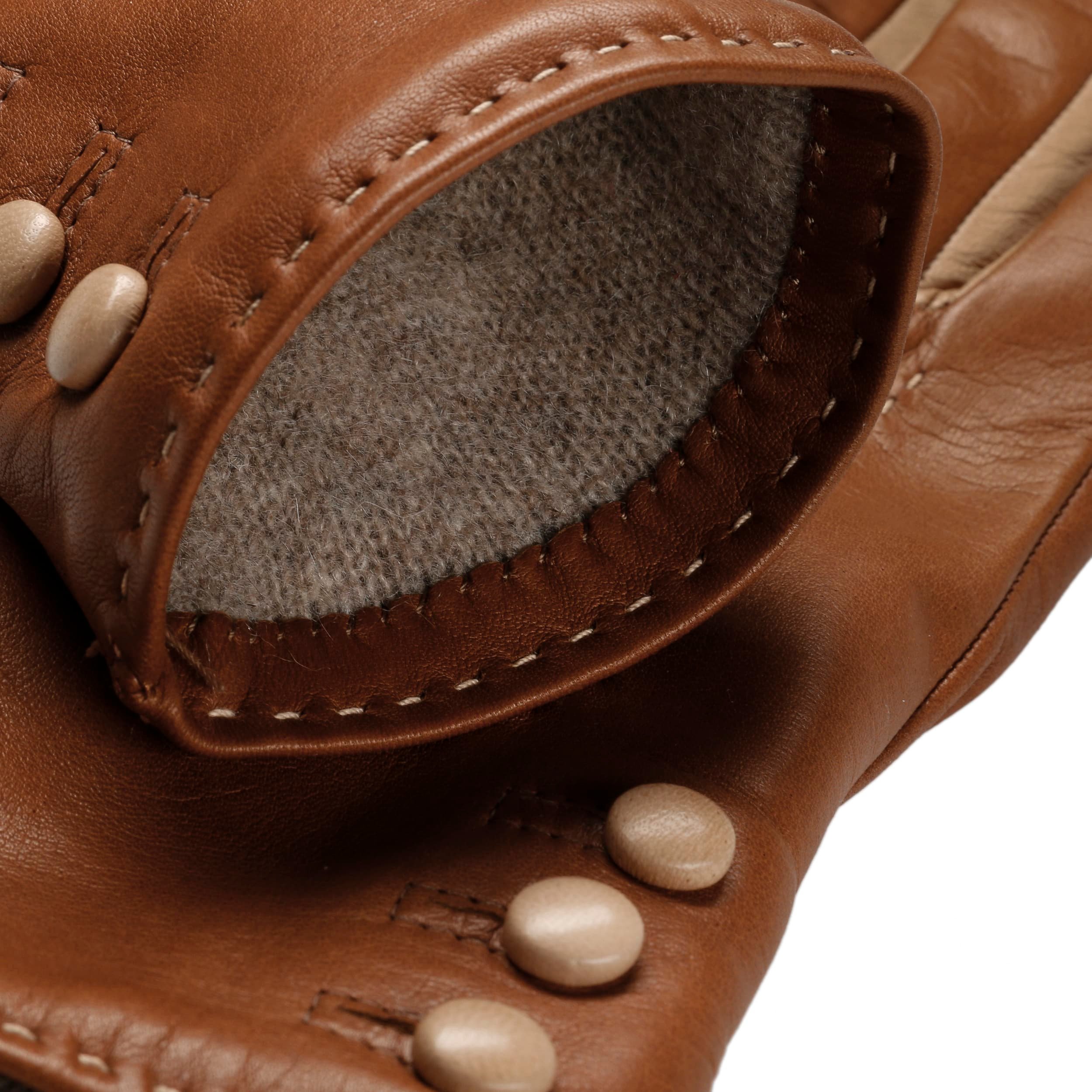Gants Vintage Femme Cuir Souple Beige – Taille 6 1/2 – Made In France