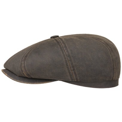 Stetson Hatteras Pascoli Casquette Plate à Visière En Soie Pour Homme – Fabriqué Dans L'UE Avec Visière, Doublure Printemps-été, Beige-marron