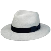 Chapeau Panama Fedora En Paille Kaki - Sangle Noire - Taille 56-58cm - Pour Homme Et Femme - Pliable