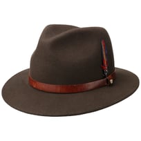Chapeau Stetson Traveller En Feutre De Laine - Fabriqué En UE, Hydrofuge, Avec Bandeau Cuir, Pour Randonnée, Style Casual