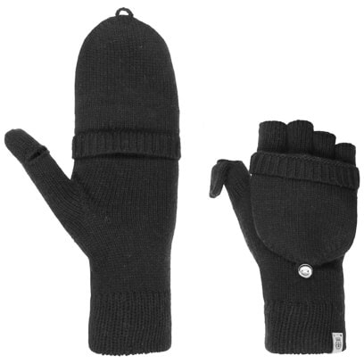 Gants femme gris - Fine knitted gloves dark heather par Barts.