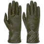 Gants en Cuir avec Doublure en Laine by Roeckl vert foncé