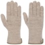Gants en Laine Foulée avec Cuir by Roeckl beige