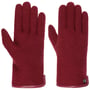 Gants en Laine Foulée avec Cuir by Roeckl bordeaux