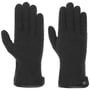 Gants en Laine Foulée avec Cuir by Roeckl noir