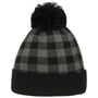Bonnet à Pompon Checked Beanie gris