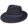 Chapeau Bogart Contrast Double Ribbon by Lipodo bleu foncé