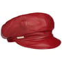 Casquette Gavroche en Cuir by Seeberger rouge