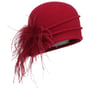 Bonnet en Laine Foulée avec Plumes by bedacht rouge