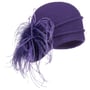 Bonnet en Laine Foulée avec Plumes by bedacht lilas