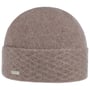 Bonnet avec Revers en Laine Foulée by Seeberger taupe