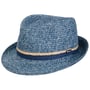 Chapeau en Paille Januco Trilby by Lipodo bleu-moucheté