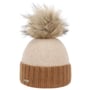 Bonnet à Pompon Twotone Cachemire by Seeberger camel