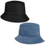 Chapeau Réversible Cord Denim Bucket by bedacht bleu