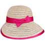 Chapeau en Paille avec Nœud Sinamay by Seeberger pink