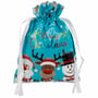 Pochette Cadeau Merry Christmas 24 cm x 32 cm bleu clair