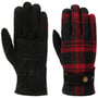 Gants Goat Suede Woolen Check by Stetson noir-rouge