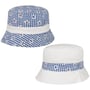 Chapeau Réversible Cotton Check Bucket by McBURN bleu foncé