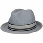 Chapeau en Paille Striped Band Fedora denim