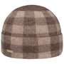 Bonnet à Revers en Laine Foulée Check by Seeberger beige