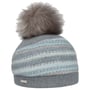 Bonnet en Laine Foulée Faux Fur Pom by Seeberger bleu clair