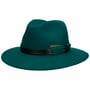 Chapeau en Laine avec Bande de Cuir Uni by Lierys vert