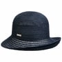 Chapeau en Chanvre avec Rabat Lisetta by Seeberger bleu foncé