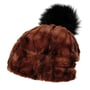 Bonnet à Pompon Fake Fur by Gebeana marron