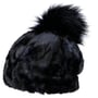 Bonnet à Pompon Fake Fur by Gebeana bleu foncé