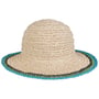Chapeau en Paille Tricolour Edge by Lipodo nature-bleu