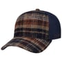 Casquette Trucker Wool Check by Stetson bleu foncé