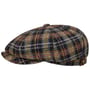 Casquette Hatteras Check Harris Tweed by Stetson noir-jaune