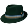 Chapeau en Laine Four Colour Band Trilby by Mayser vert foncé