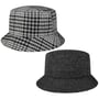 Chapeau Réversible Small Checks Bucket by Lipodo gris