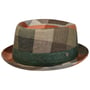 Chapeau en Lin Big Check Pork Pie by Lierys vert foncé