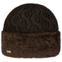Bonnet en Tricot Faux Fur Cuff by Seeberger marron foncé