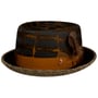 Chapeau Vescova Pork Pie by Alfonso D'Este bleu foncé-marron