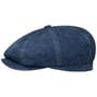 Casquette en Cuir Hatteras Denim by Stetson bleu foncé